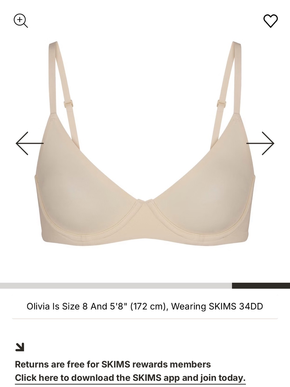 SKIMS Fits Everybody Unlined Demi Bra in Nude Sand 32B Brand New w/ Tags!! - Picture 6 of 8